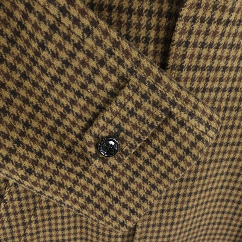 Celine Eddie Era Houndstooth Wool Chester Star Coat Brown
