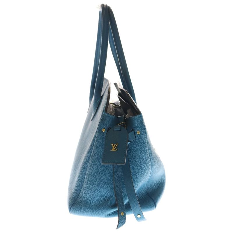 Louis Vuitton Mila MM Corvere Handbag Blue Leather