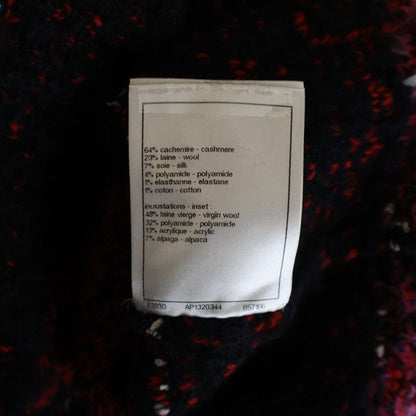 Chanel Tweed Jacket Silk Alpaca Blend No Color Navy Red