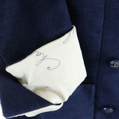 Chanel Lining Logo Cotton Dress Jacket Navy
