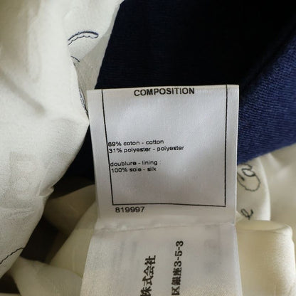 Chanel Lining Logo Cotton Dress Jacket Navy