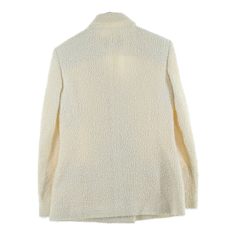 Chanel Pearl Button Tweed Jacket Ivory
