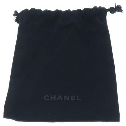 Chanel CC Logo Round Chain Rhinestone Earrings Gold Black