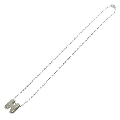 Hermes Pop Necklace Pendant Chain White Silver