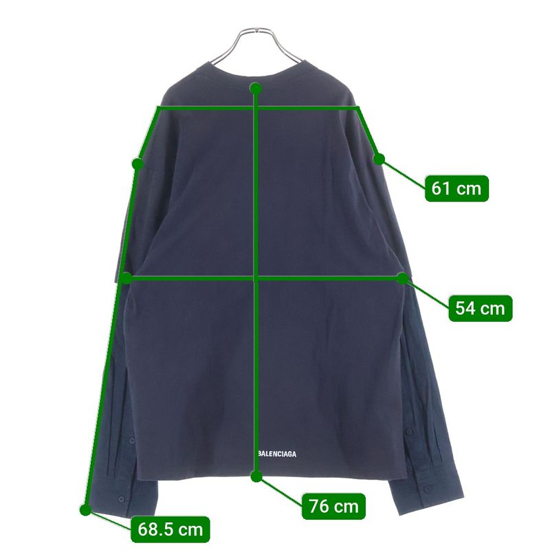 Balenciaga Shirt Layered Oversize Long Sleeve T-Shirt Cut