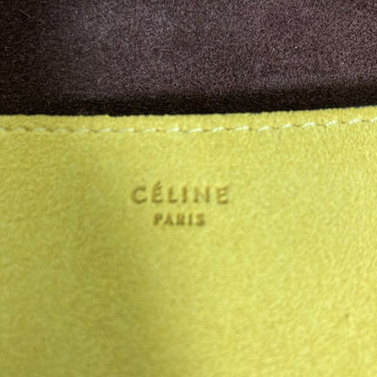 Celine Diamond Shoulder Bag Burgundy Yellow Gray