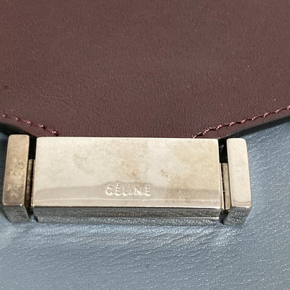 Celine Diamond Shoulder Bag Burgundy Yellow Gray