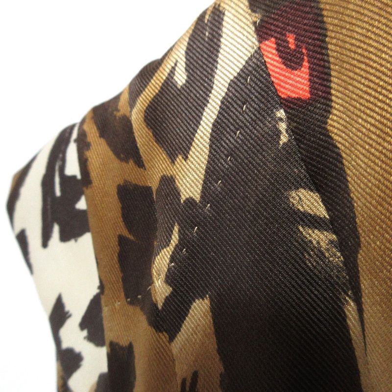 Louis Vuitton Leopard Print Pleated Dress 34 Brown