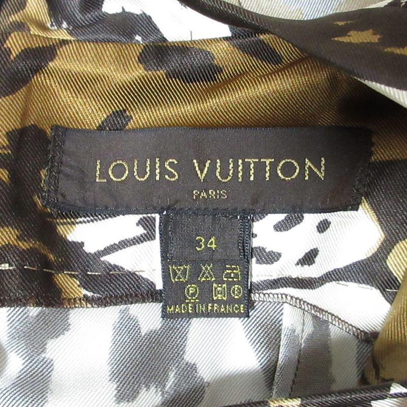 Louis Vuitton Leopard Print Pleated Dress 34 Brown