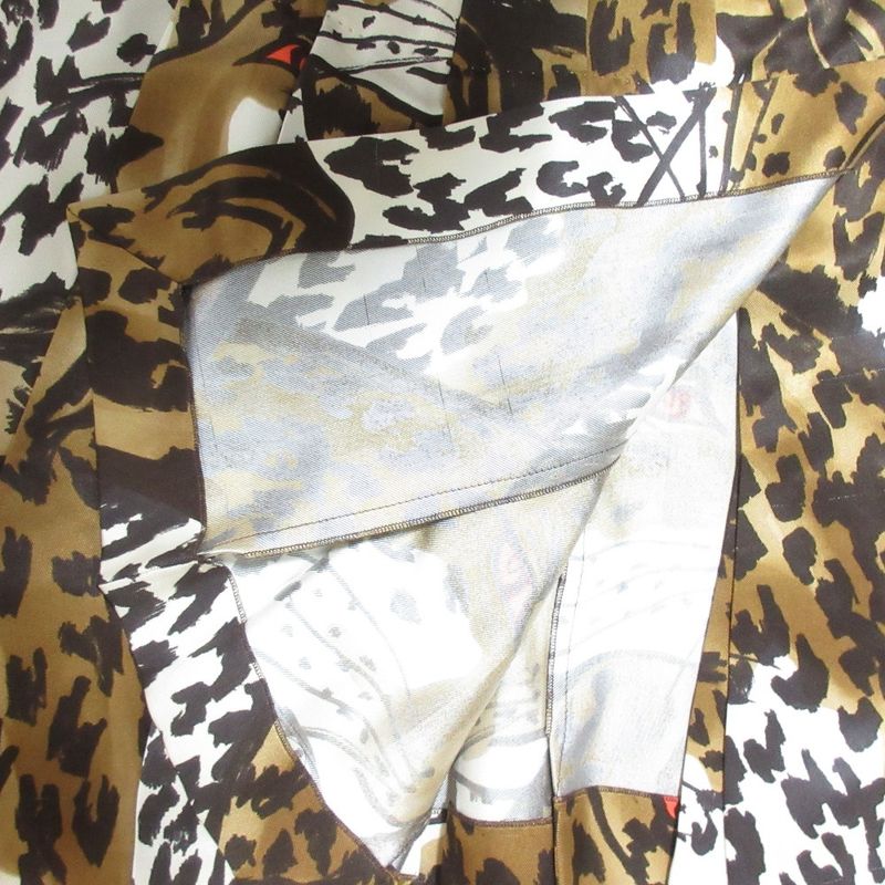 Louis Vuitton Leopard Print Pleated Dress 34 Brown