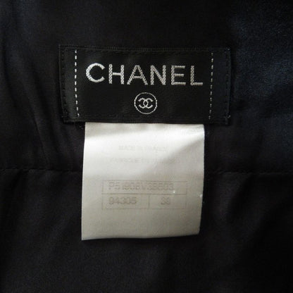 Chanel Logo Plate Miniskirt 38 Black