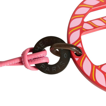 Hermes Equipe Nautic Leather Cord Pendant Necklace Pink