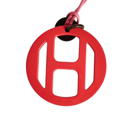 Hermes Equipe Nautic Leather Cord Pendant Necklace Pink