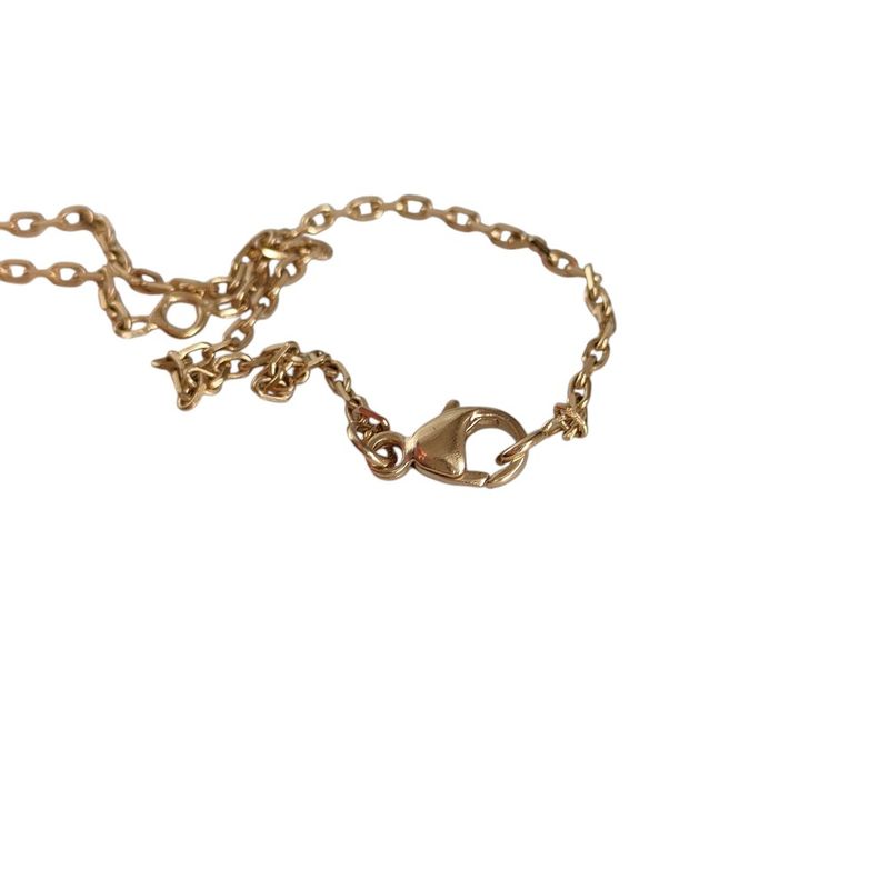 Hermes Amulet Padlock PM Chain Necklace Gold Color Black