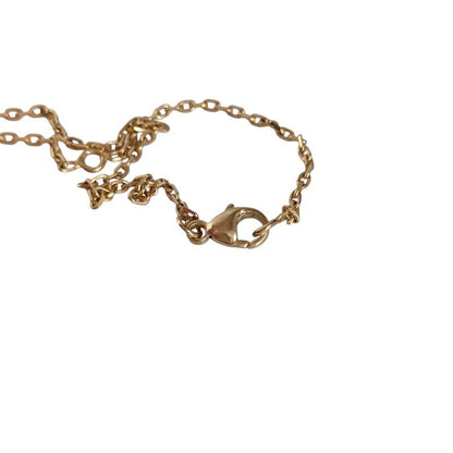 Hermes Amulet Padlock PM Chain Necklace Gold Color Black