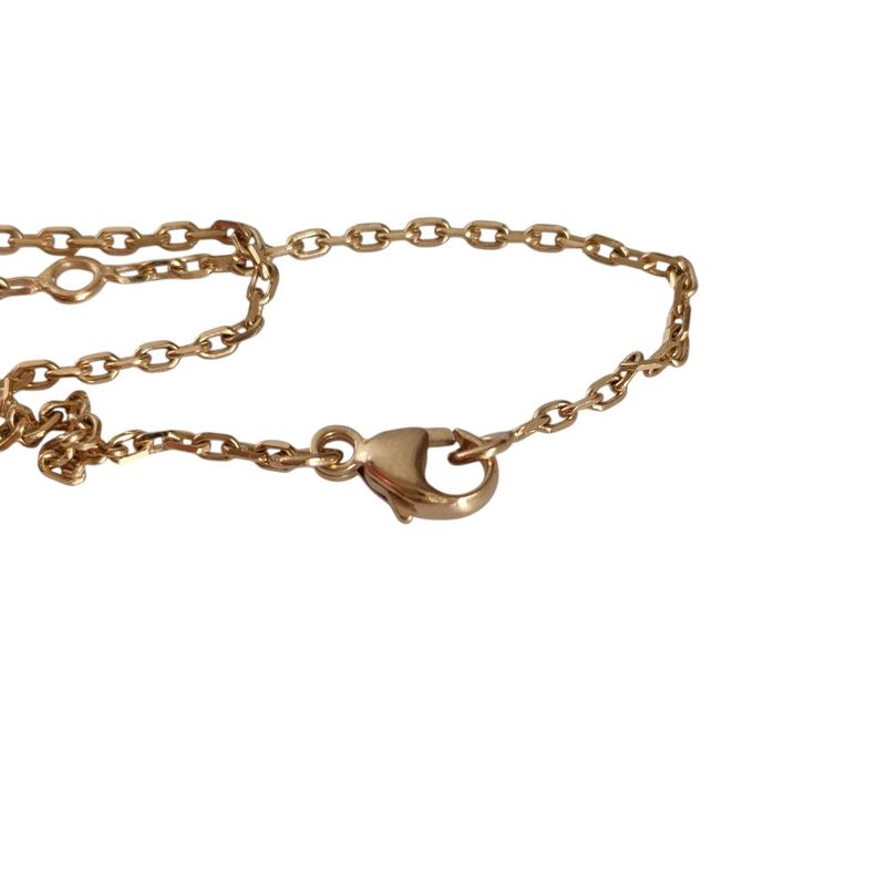 Hermes Amulet Padlock PM Chain Necklace Gold Color Black