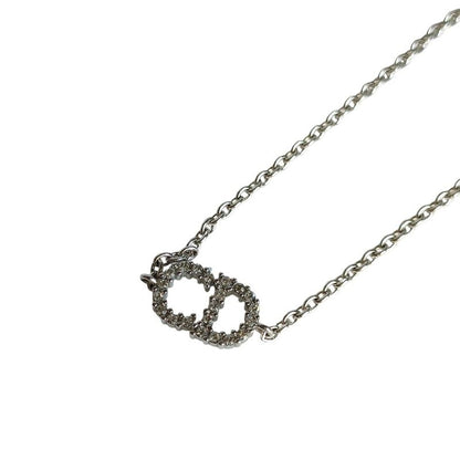 Dior Christian Rhinestone Clair D Lune Chain Bracelet Silver Metal