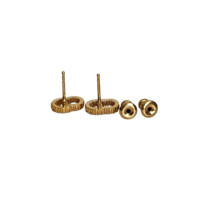 Dior Christian Clair D Lune Pearl Stud Earrings Gold Color