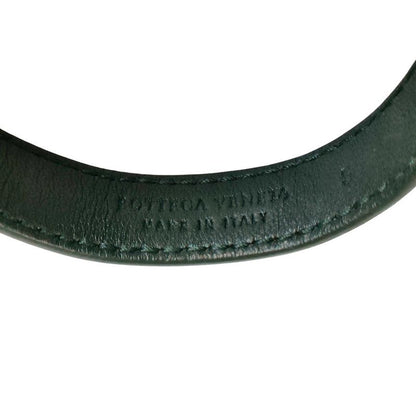 Bottega Veneta Studs Leather Bangle Bracelet S Black Silver