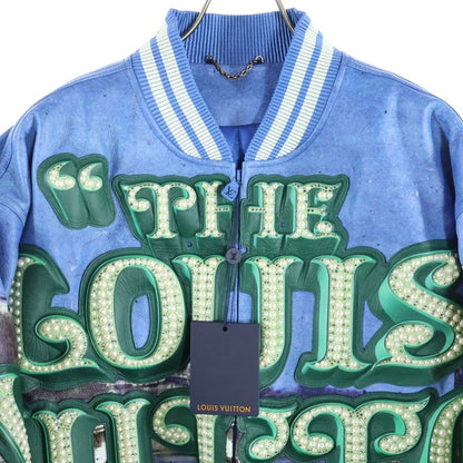 Louis Vuitton Embroidery Pearl Leather Zip Jacket Stadium Jumper