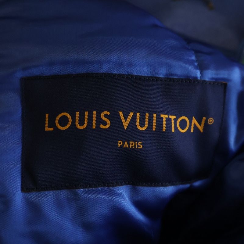 Louis Vuitton Embroidery Pearl Leather Zip Jacket Stadium Jumper