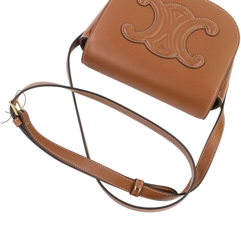 Celine Folco Cuir Triomphe Shoulder Bag Brown