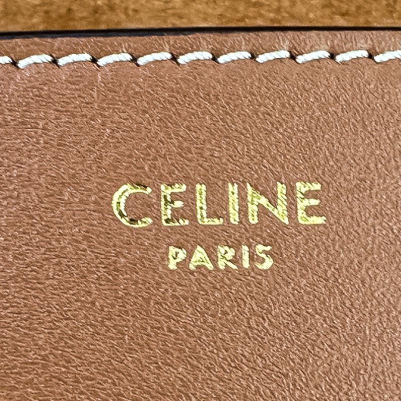 Celine Folco Cuir Triomphe Shoulder Bag Brown
