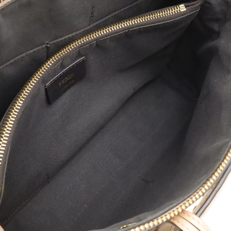 Fendi Visible 2-Way Shoulder Bag Crossbody Leather Pink Gold