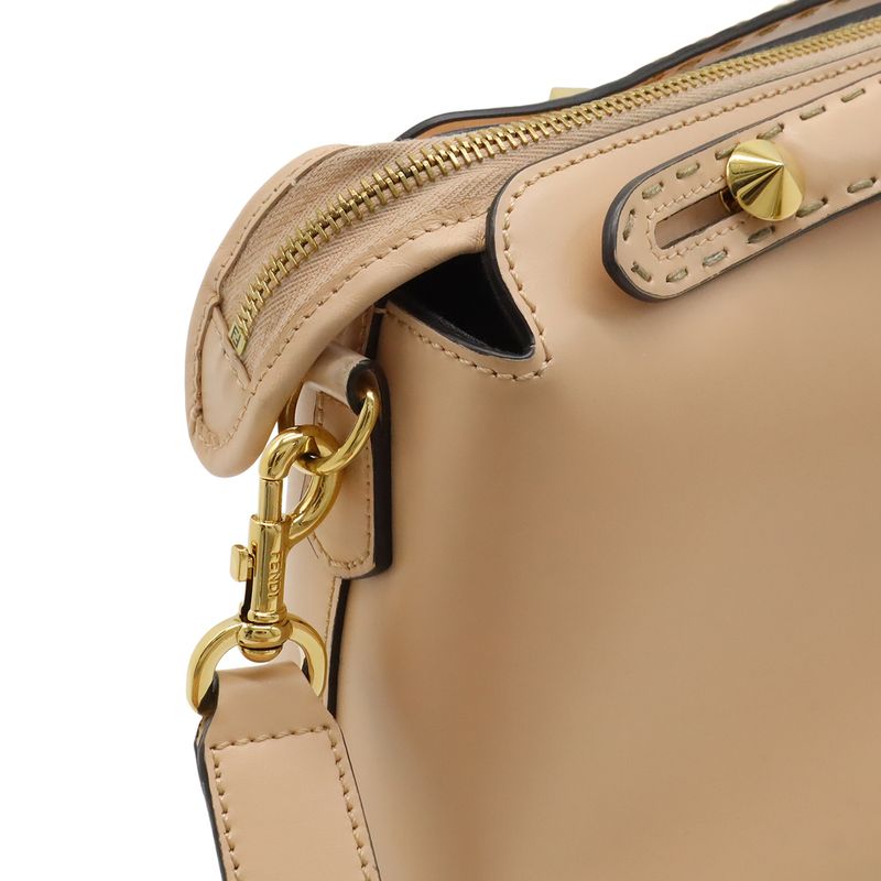 Fendi Visible 2-Way Shoulder Bag Crossbody Leather Pink Gold