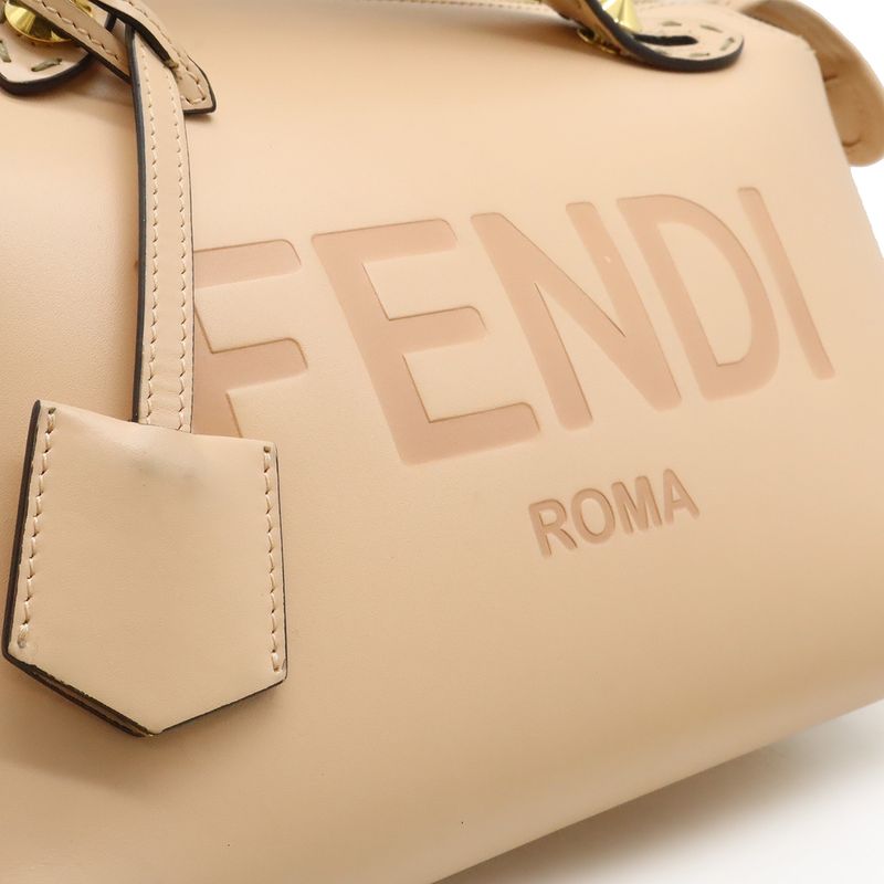 Fendi Visible 2-Way Shoulder Bag Crossbody Leather Pink Gold