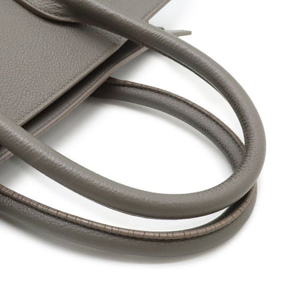 Saint Laurent Paris YSL Sac Dojour Small Handbag 2-Way Shoulder Leather Gray