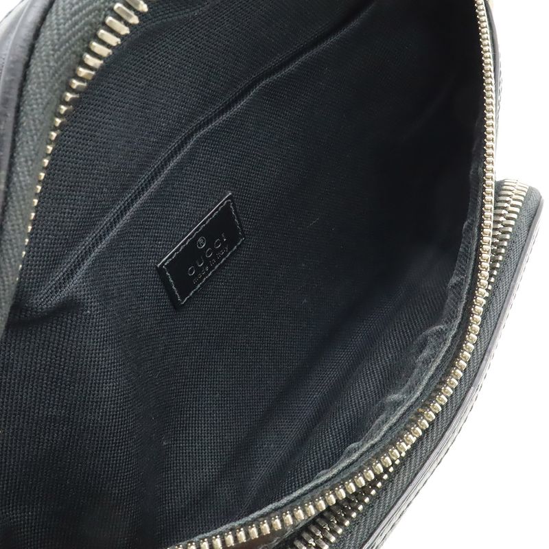 Gucci GG Supreme Large Waist Bag Leather Black Dark Gray