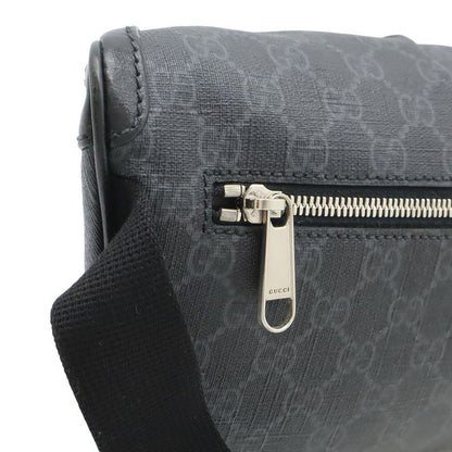 Gucci GG Supreme Large Waist Bag Leather Black Dark Gray