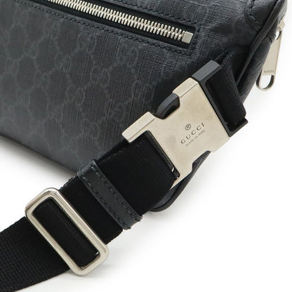 Gucci GG Supreme Large Waist Bag Leather Black Dark Gray