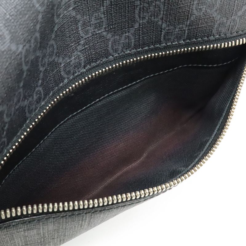 Gucci GG Supreme Large Waist Bag Leather Black Dark Gray