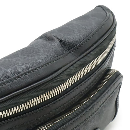 Gucci GG Supreme Large Waist Bag Leather Black Dark Gray