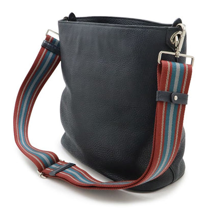 Prada Vitello Phoenix Shoulder Bag Striped Shoulder Crossbody Leather Nero