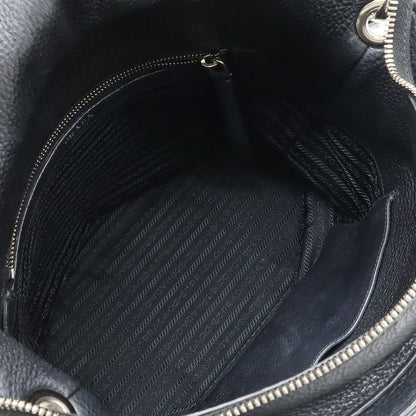 Prada Vitello Phoenix Shoulder Bag Striped Shoulder Crossbody Leather Nero