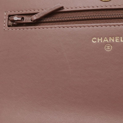 Chanel CC Logo Chain Wallet Shoulder Bag Pochette Crossbody Rabbit Fur
