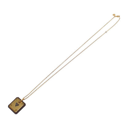Hermes As de Coeur PM Necklace Pendant Beige Etoupe