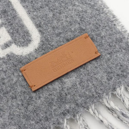 Hermes Hermrs Cashmere Muffler Kazak Keys Collection 100% Cashmere Gray Key Scarf