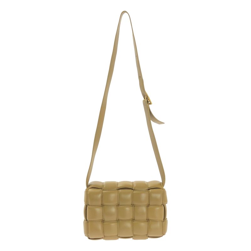 Bottega Veneta Maxi Intrecciato Paddet Cassette Leather Shoulder Bag Brown