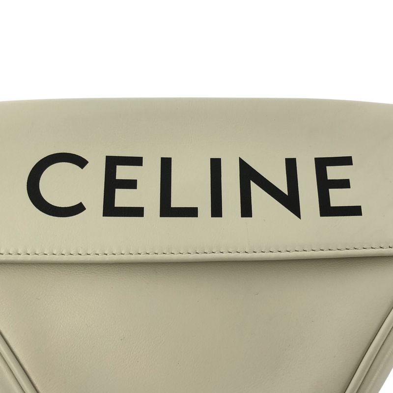 Celine Logo Triangle Shoulder Bag White