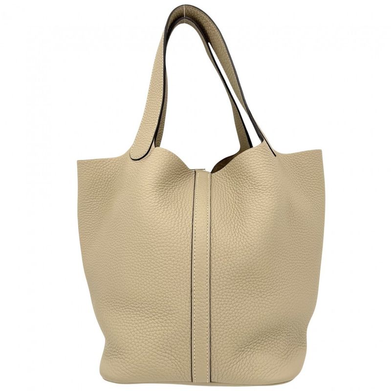 Hermes Handbag Picotin Lock MM Beige Taurillon