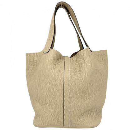 Hermes Handbag Picotin Lock MM Beige Taurillon