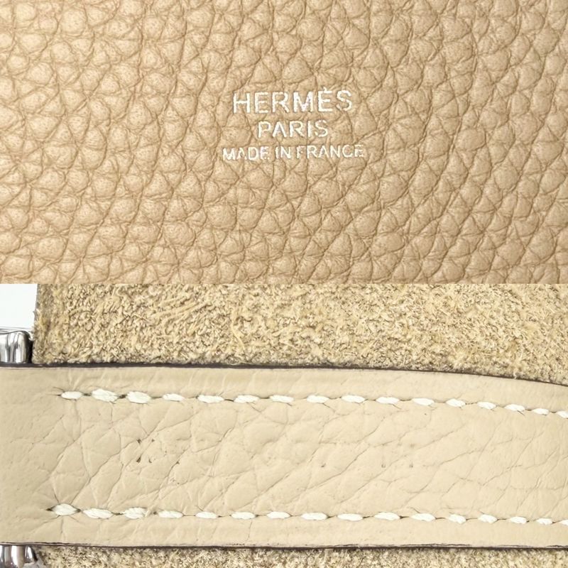 Hermes Handbag Picotin Lock MM Beige Taurillon