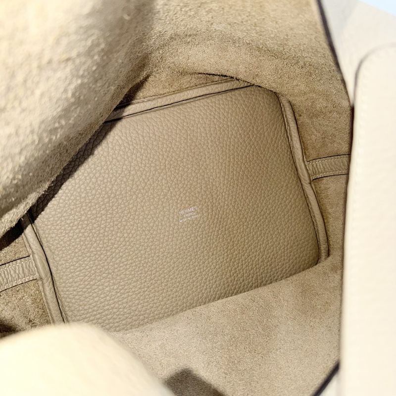 Hermes Handbag Picotin Lock MM Beige Taurillon