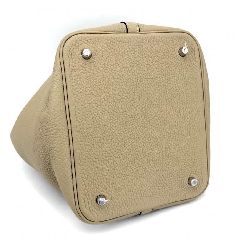 Hermes Handbag Picotin Lock MM Beige Taurillon