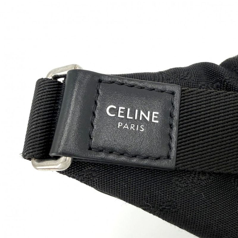 Celine Body Bag Triomphe Canvas Black Silver Har