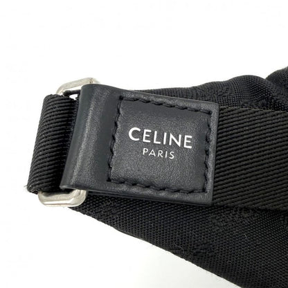 Celine Body Bag Triomphe Canvas Black Silver Har